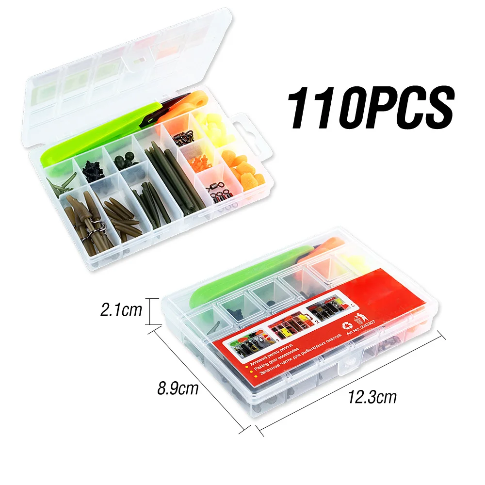 

Набор для оснастки рыболовных приманок 12.3*8.9*2.1см, полный комплект рыболовных снастей, рыболовные аксессуары: вертлюги, бусины, крючки