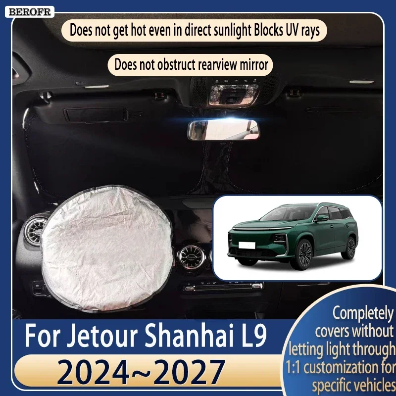 Steering wheel Car Sun Visor For Jetour Shanhai L9 2024~2027 Summer Cooling Auto Accessories Front Windshield Sunshade Insulati