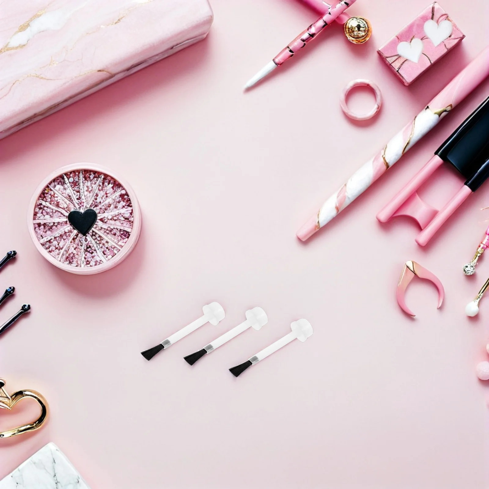 

80Pcs Nail Art Replacement Brush Heads High Elasticity Bristles for Gel Polish Base Top Coat Smooth Application Without Bubbles