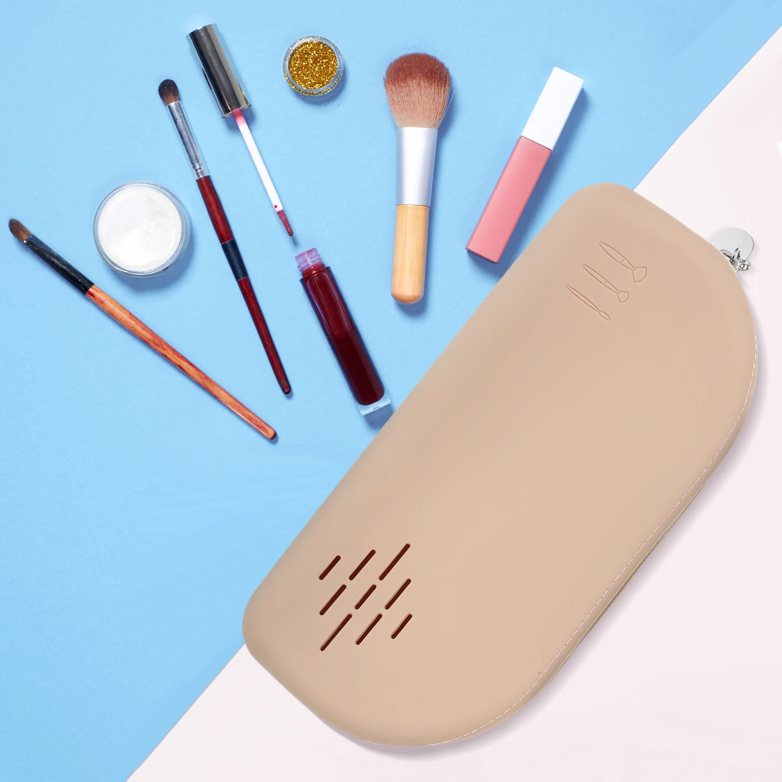 

Makeup Brush Storage Bag Holders Pouch Travel Portable Case Silica Gel Traveling