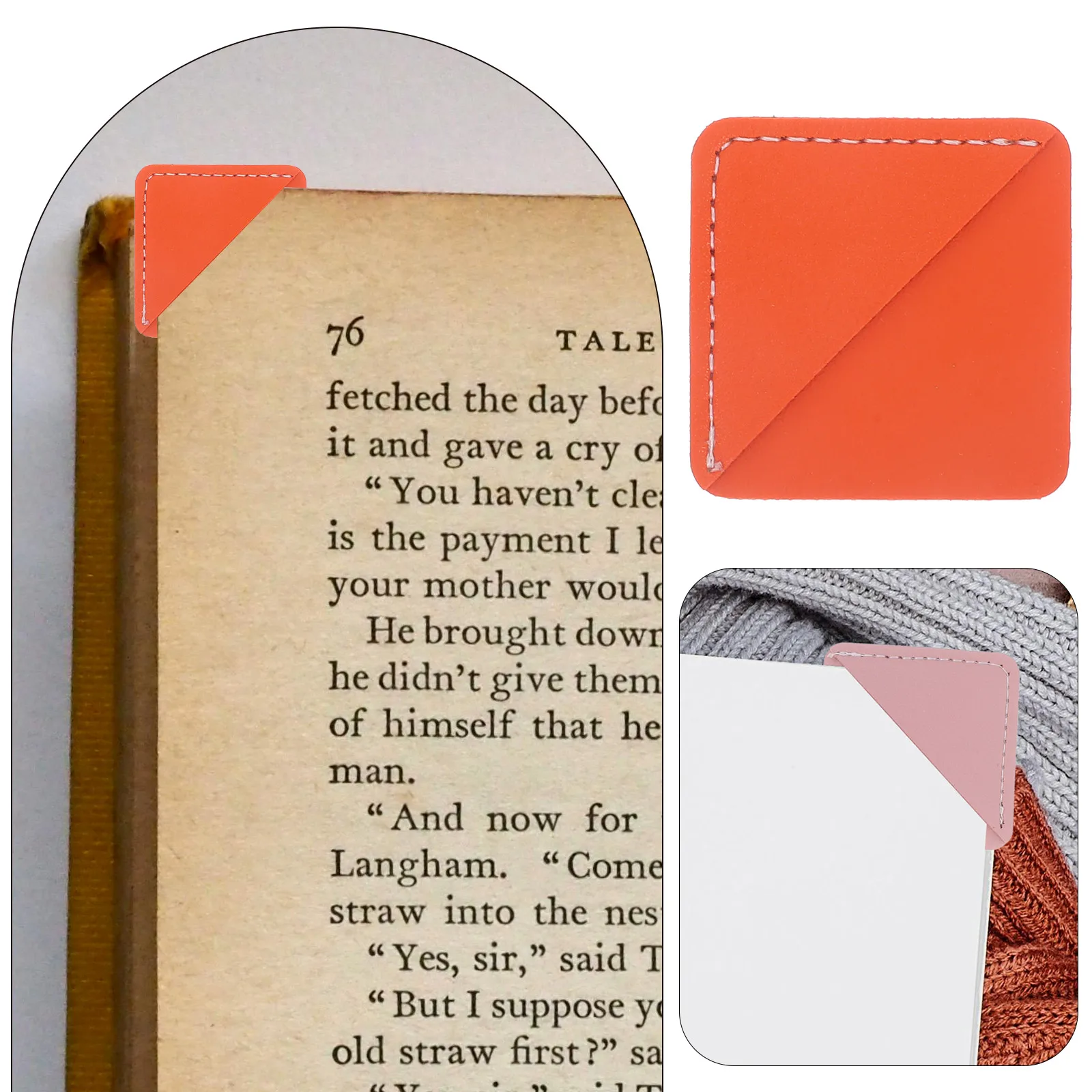 

6 Pcs Book Corner Protective Cover Bookmark Page Holder for Reader Marker Reading Pu Protector Student