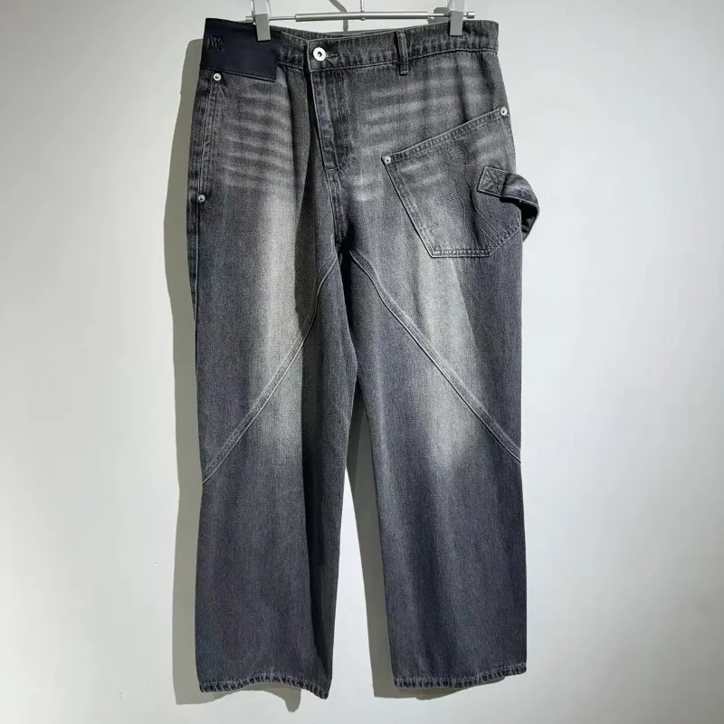 2024ss JW Vintage Patchwork Jeans Y2k Pants Casual Versatility Sweatpants Men Trousers Streetwear Odzież Odzież High Street