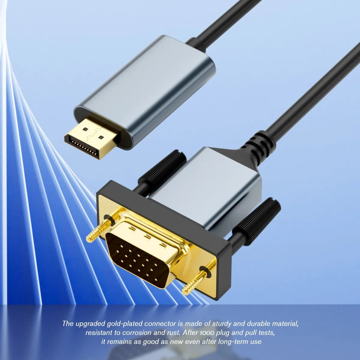 DisplayPort to VGA Cable, DP to VGA Converter Adapter for Laptop/Desktop, Monitor/Projector.