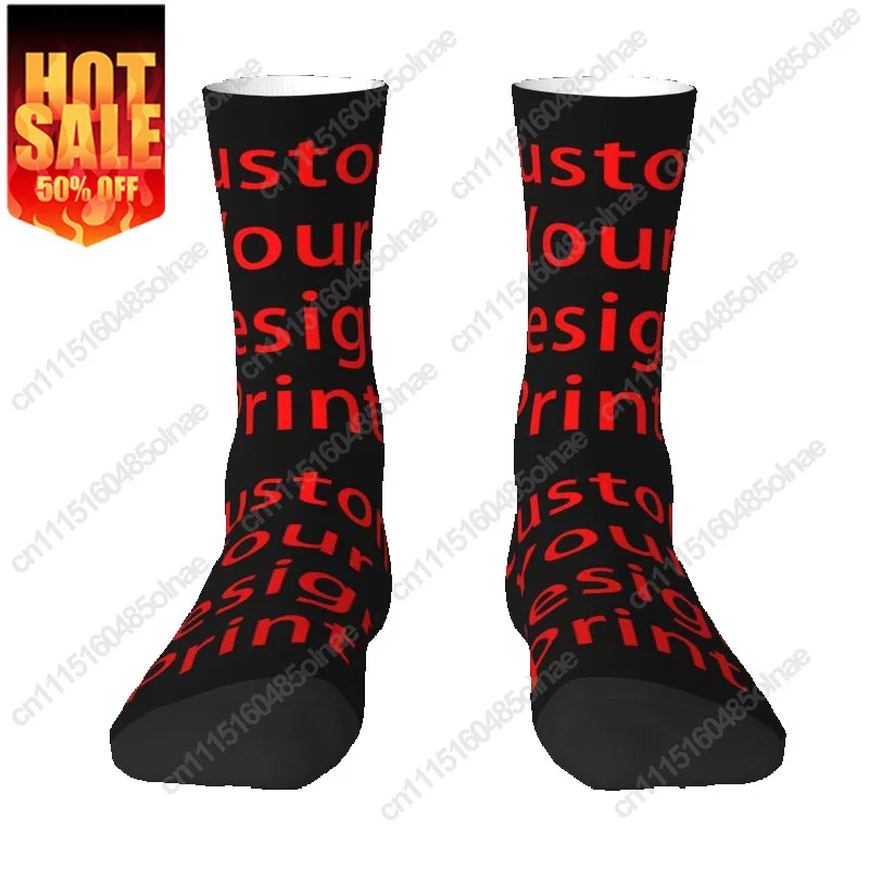 Custom Sock Your Design Women Men Warm 3D Printing Customized Logo Printed Football Sports Socks