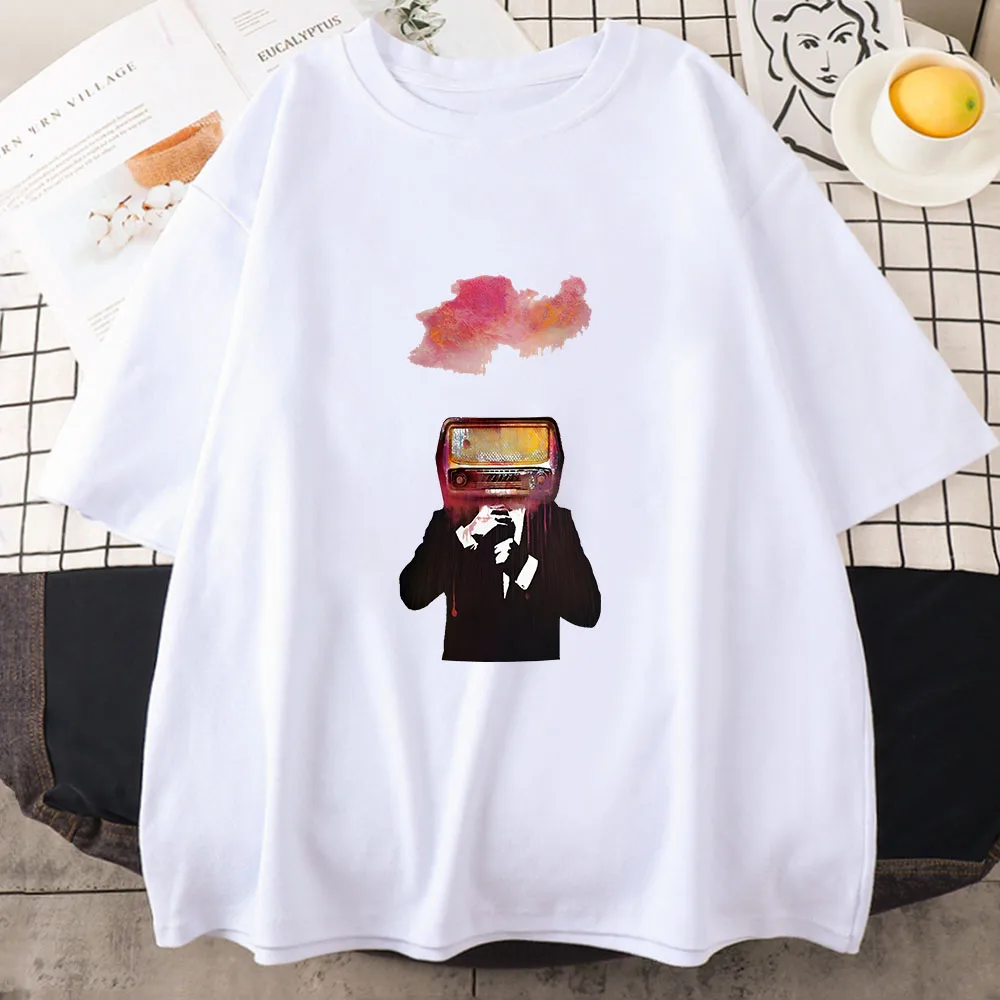 

Футболка женская/мужская с коротким рукавом и мультяшным принтом, в стиле хип-хоп