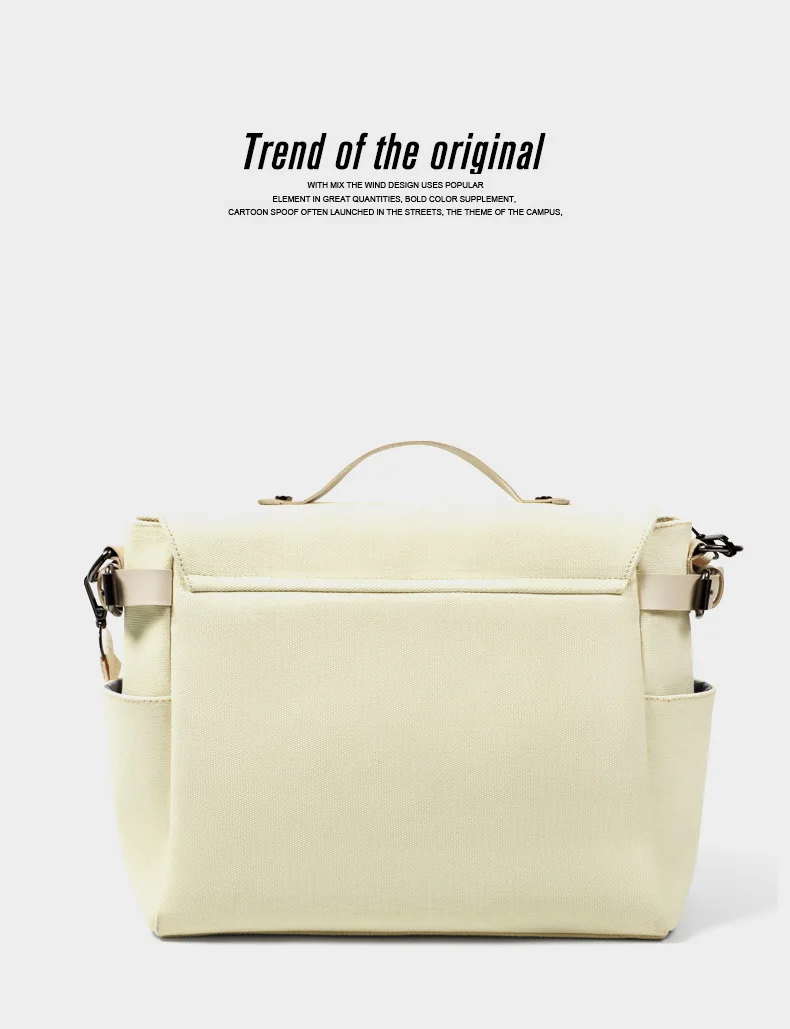 Bolso Bandolera Fujii Kaze Wind Canvas, Bolso de Estudio, Estilo Casual, Simple, de Moda para Mujer, para Uso Diario