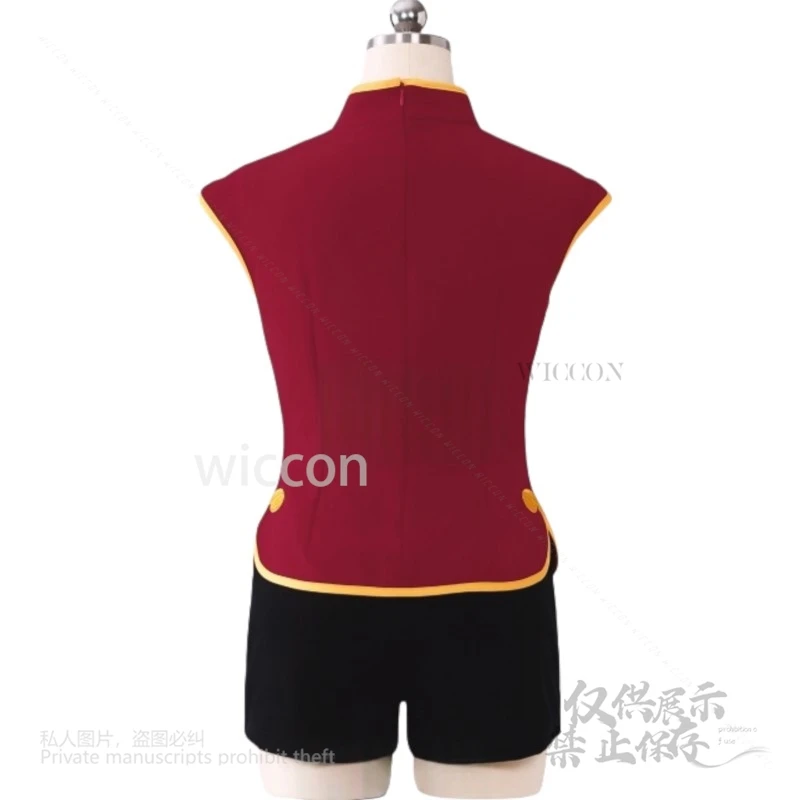 ملابس أنيمي جين كاجوريا التأثيرية تيماما زي أحمر علوي سروال باروكات لعب الأدوار ملابس الكونغفو ملابس تنكرية لحفلات الهالوين للبالغين XS-XL