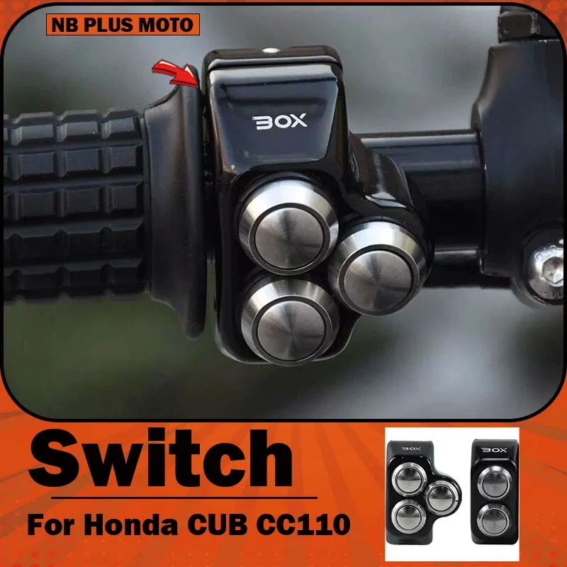 【Premium】For Honda Beast CC110 CUB retro aluminum alloy switch assembly multifunctional dual-flash button