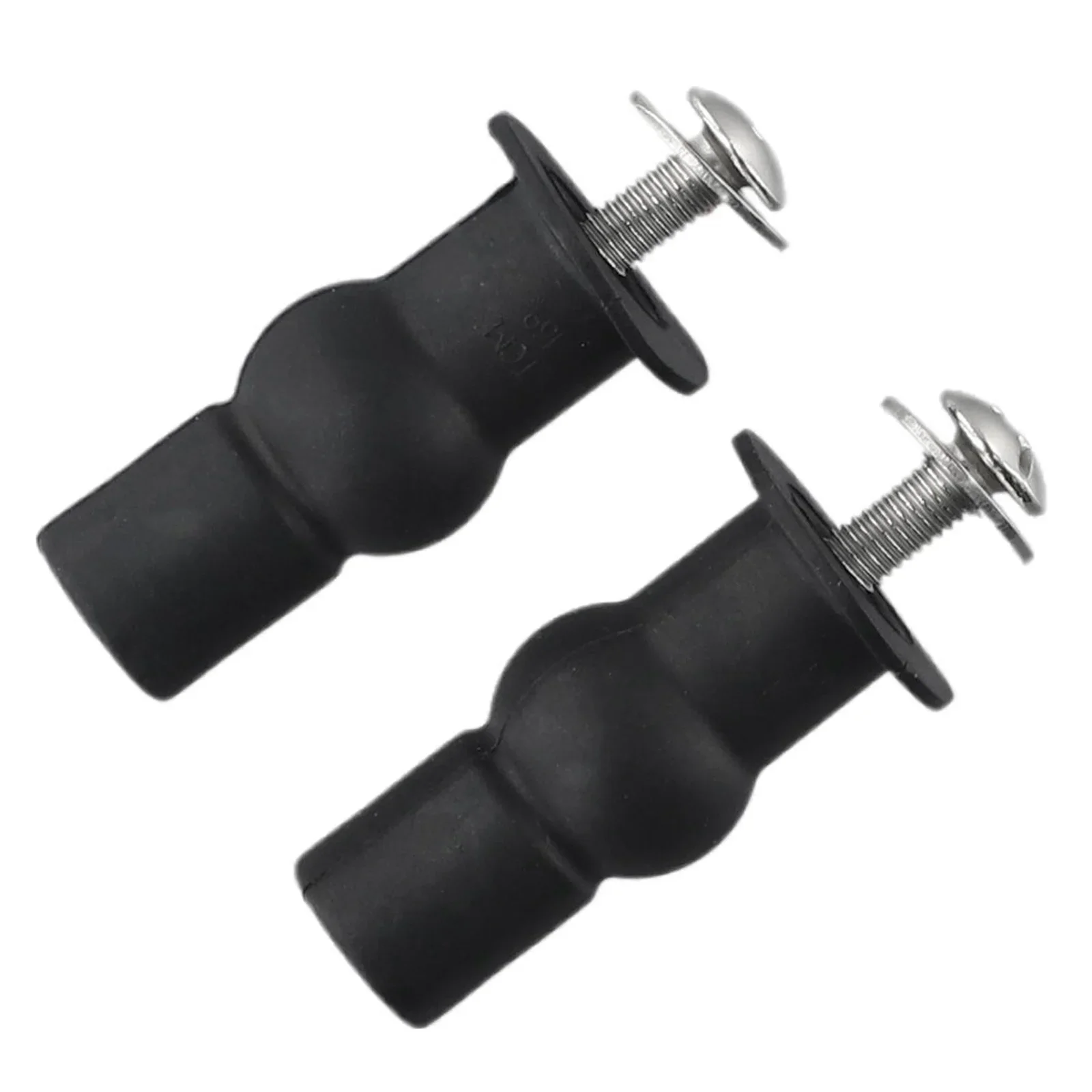 2Pcs Expanding Screw Top Fix Toilet Seat Repair Replacement Rubber Stainless Steel Black Expansion Fixing Screws