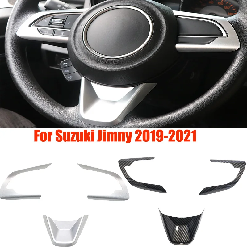 Car Interior Accessories Steering Wheel Pannel Decoration Cover Trim Mouldings For Suzuki Jimny 2019-2021 # JMN00031 JMN00047