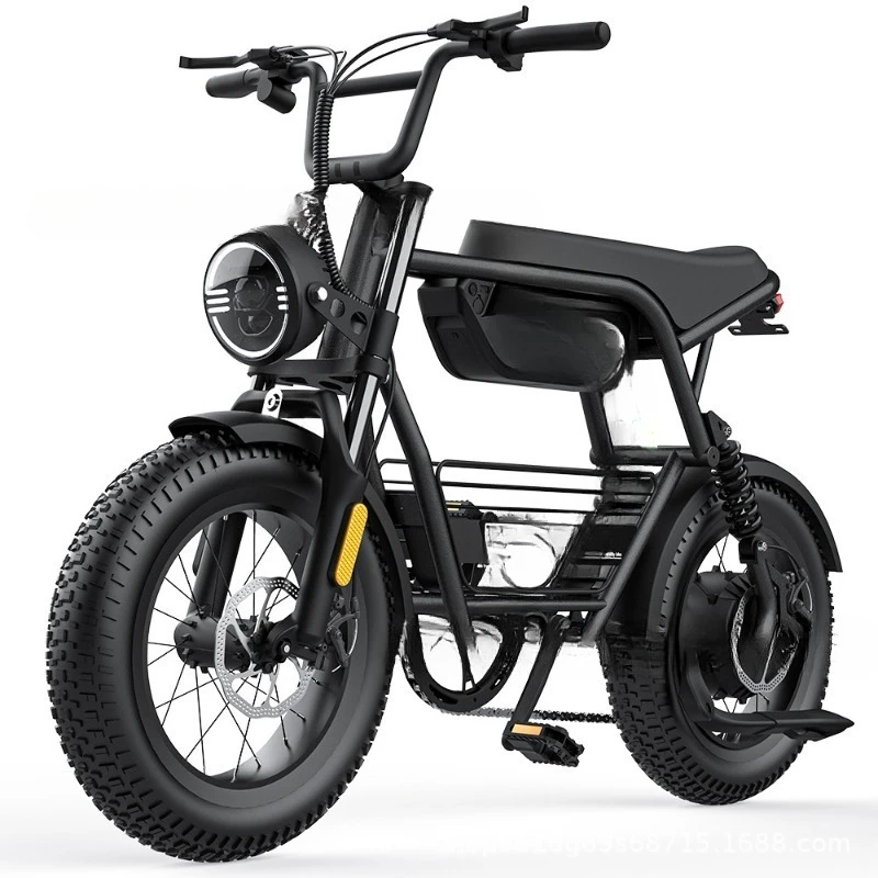 Electric bicycle 16-inch fat tire 1000W lithium battery helps mountain two-wheeled battery car