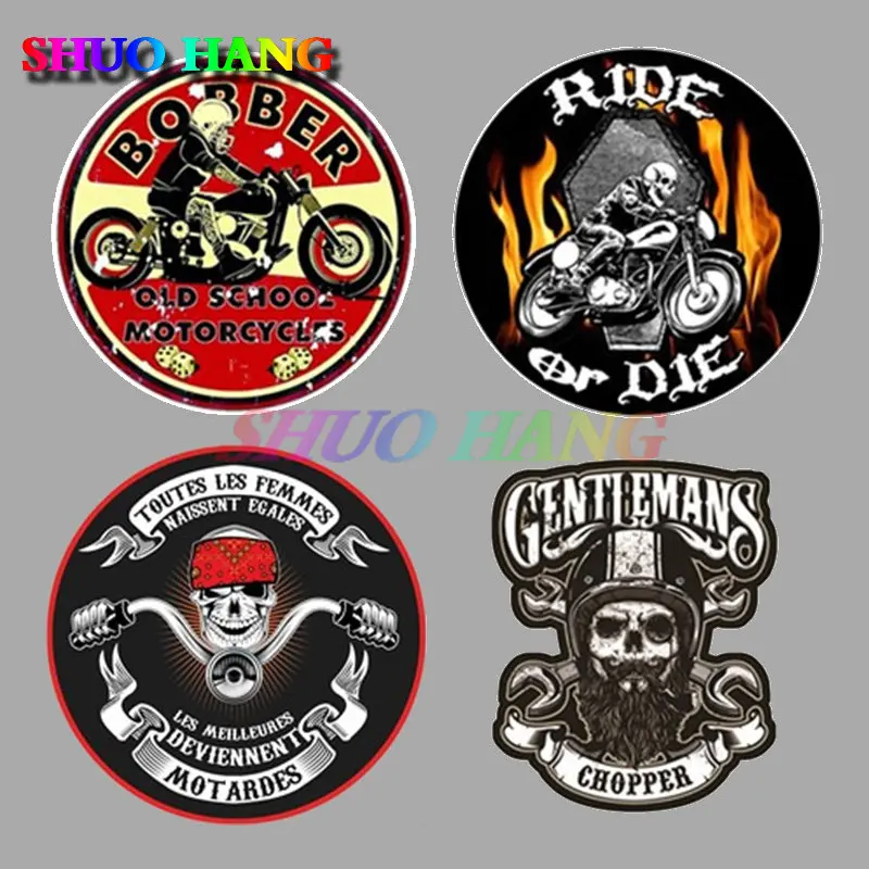 Horror Car Stickers Motorcycle Cafe Racer Bicycle Skull Decal Skiboard Motorcycle Helmet Car Bumper Window Laptop Vinyl Decals