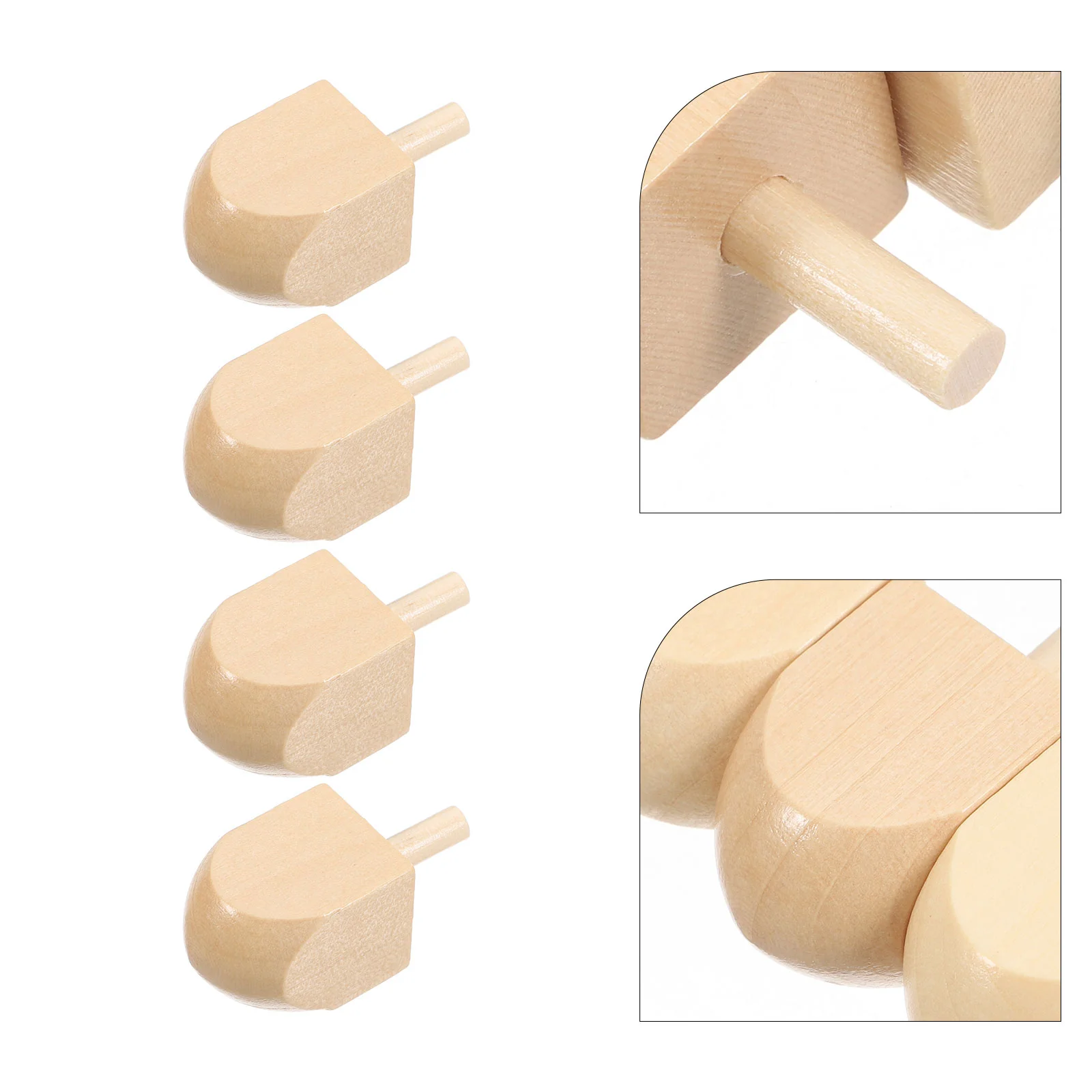 10 Pcs Hanukkah Dreidel Blank Wood Chanukah Toys Wooden Spinning Top Painting Your Own Dreidels for Craft Pendant