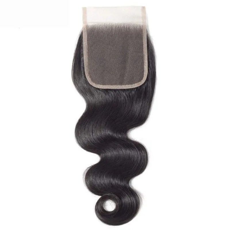 4x4 Lace Closure Body Wave Echthaar Natürliche Farbe Vorgezupftes Babyhaar Schweizer Lace Closure Für Schwarze Frauen Tägliche Perückenherstellung – Detail 3