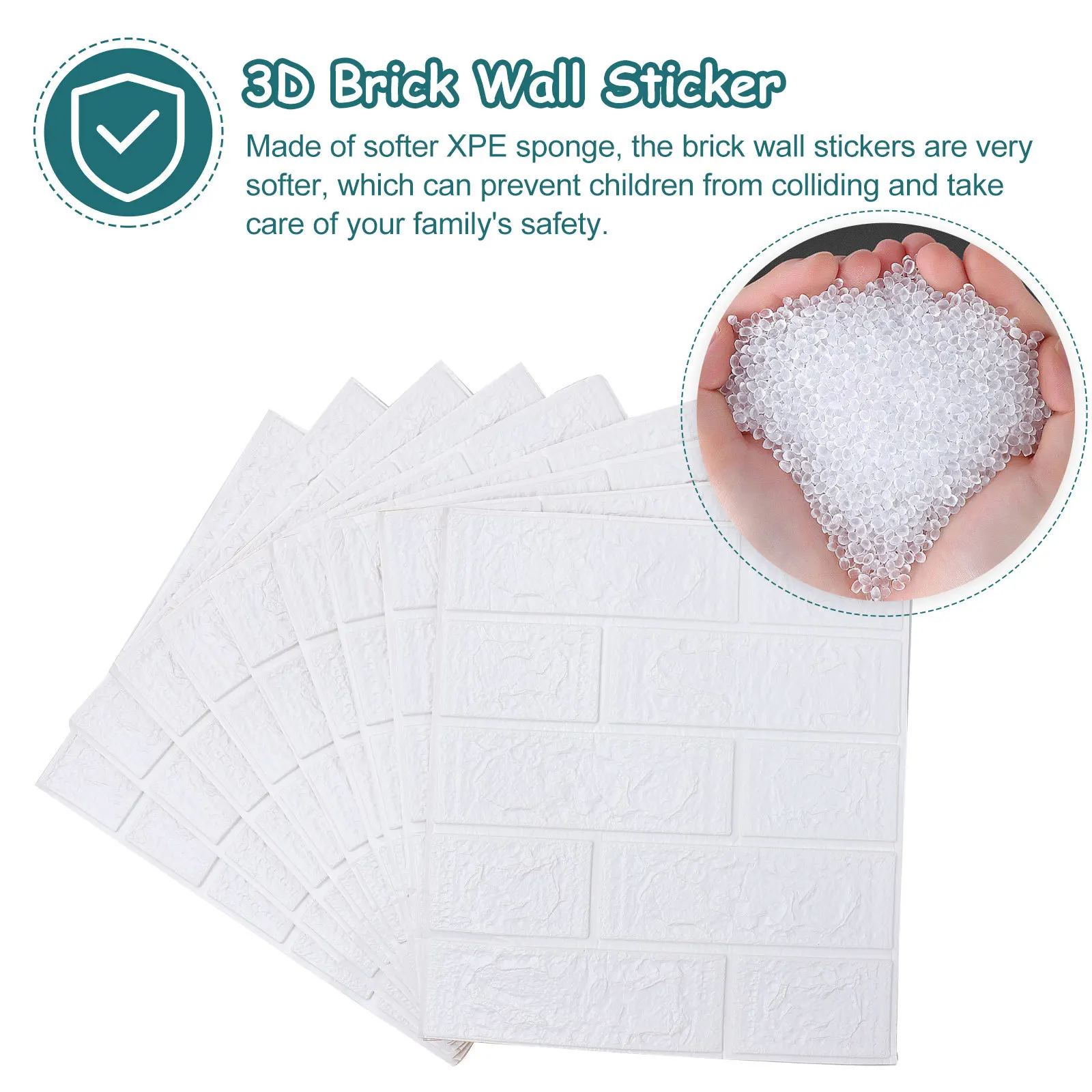 

10pcs 3D Brick Wall Sticker High-Quality Xpe Durable Peel Stick Wallpaper For Smooth Surfaces Background Wall Decor