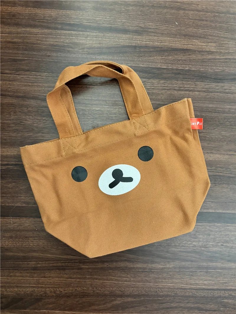 New Kawaii Rilakkuma Bear Kids Canvas Handbags Tote Bag Woman Lunch Bags  For Children