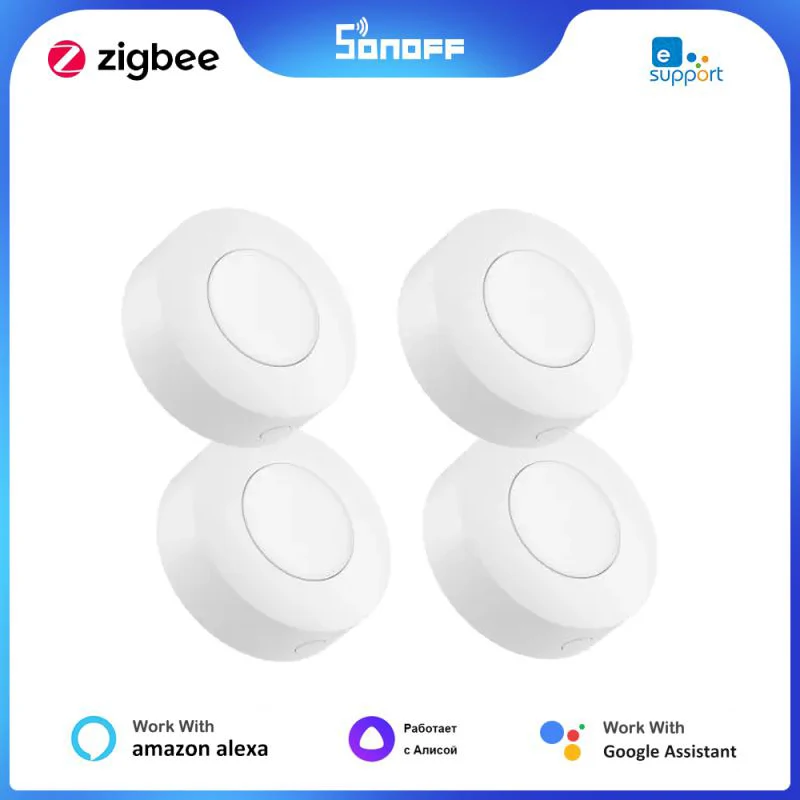 

Переключатель SONOFF SNZB 01P ZigBee, кнопка для умного дома, работает с ZBBridge Alexa Google Home IFTTT, голосовое управление