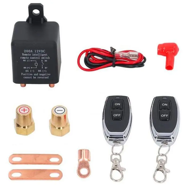

ABHY-1Set Car Remote Battery Disconnect Cut Off Isolator Switch Fob Relay Wireless Control Remote Switch 12V 200A ABS
