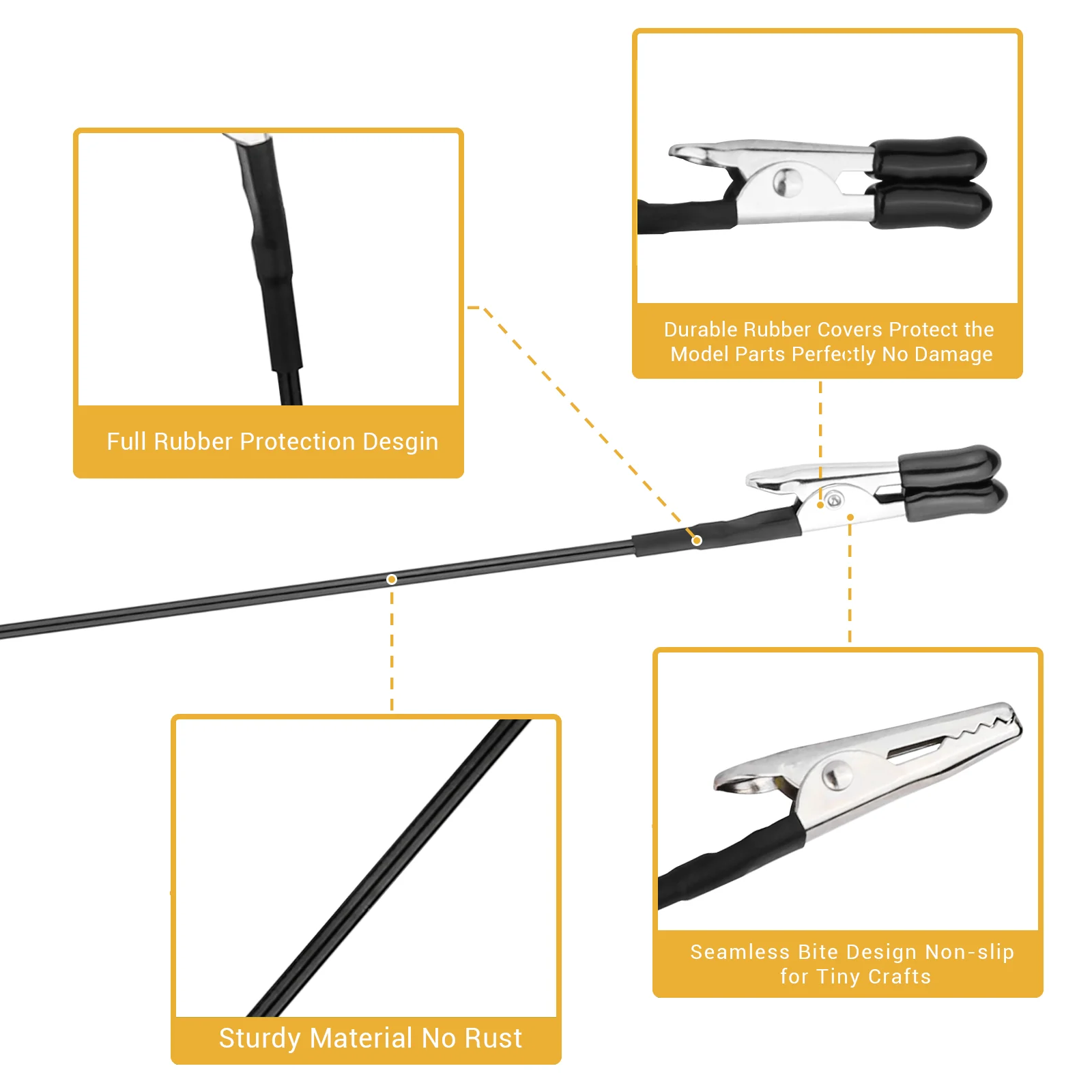 360-Grad-Drehung Modell Malständer Basishalter mit 12er-Pack Modellmalerei Krokodilklemme Stick Pinsel für Airbrush Hobby – Detail 1