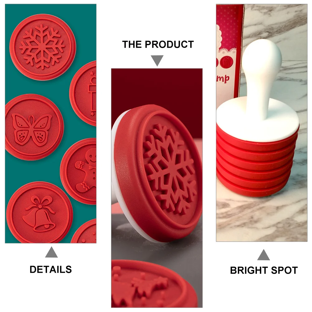 

Cookie Cutter Set Press for Baking Cutters Seal Cake Mold Butter Silica Gel Christmas Supplies Stamps