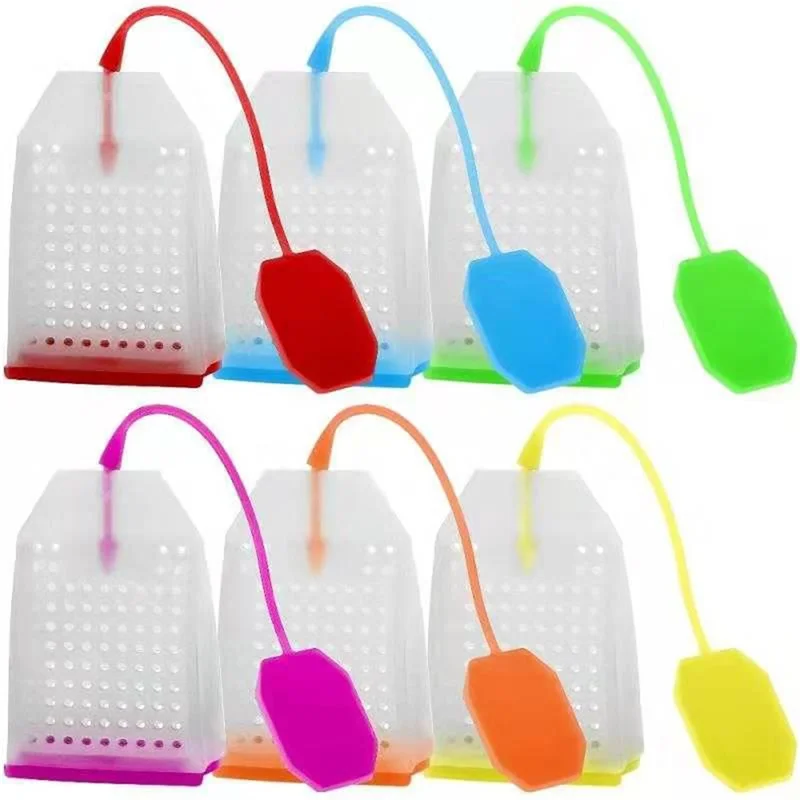 Silicone Tea Infuser Bag Reusable Safe Loose Leaf Tea Bags Strainer Filter for Tea Drinker Utensils Random Color