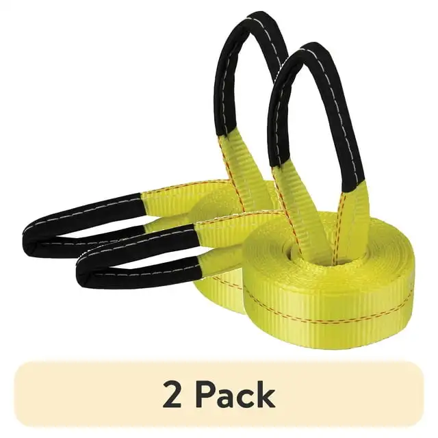 

(2 упаковки) Топливные шлемы 2 дюйма x 20 дюймов Deluxe, ремешок для восстановления, усиленные прочные концы, прочность на разрыв 10000 фунтов, 1 шт.