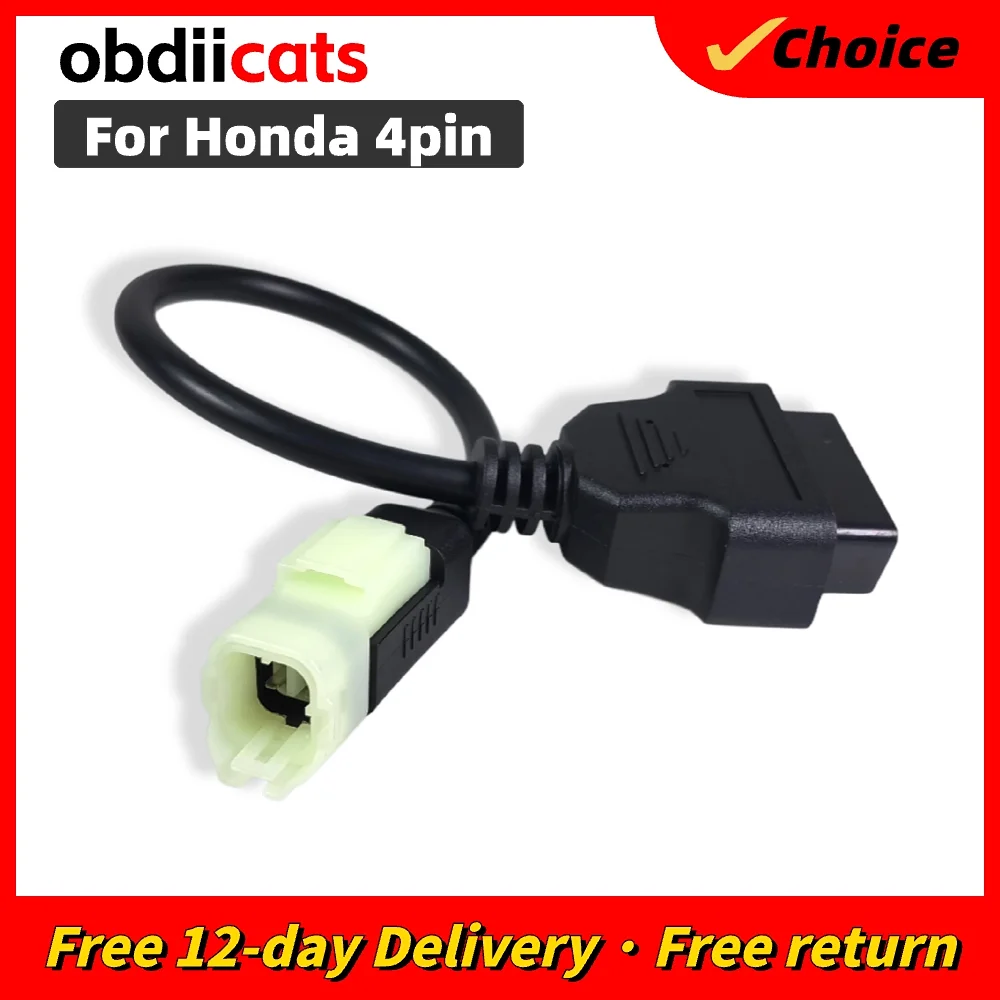 For Honda 4pin Motorbike Cable 4 PIN to 16 PIN OBD2 Connector Diagnostic Tool Adapter Cables For Honda Motorcycle