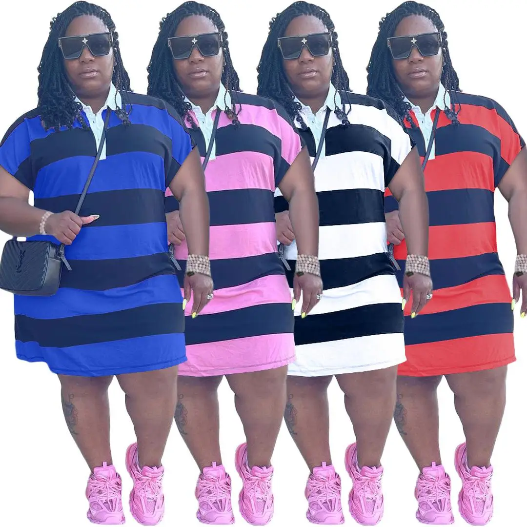 

Faionable Casual Club Dr plus Size Women's Dr Polyester Fiber A-Line Skirt ort Length Collar Outdoor Busin