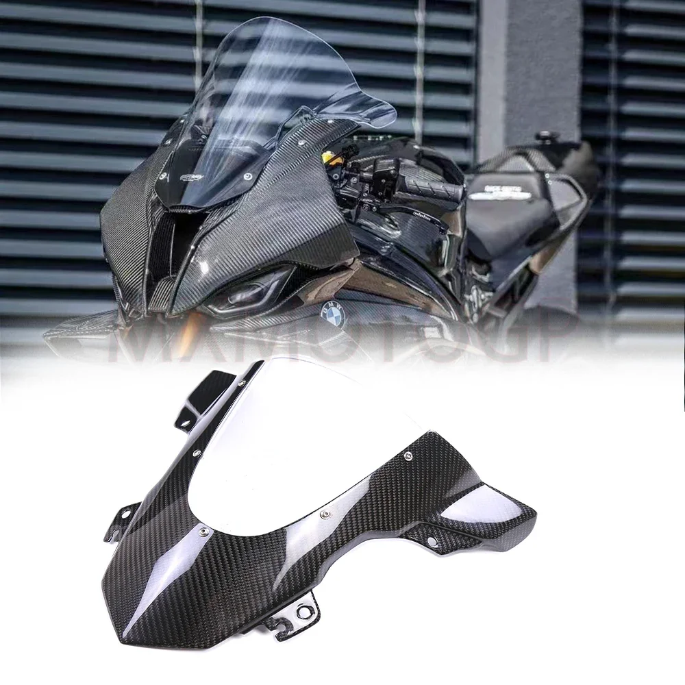 For BMW S1000RR 2019 2020 2021 3K 100% Carbon Fiber Front Windscreen Windshield Screen Protection Fairing Motorcycle Accessories