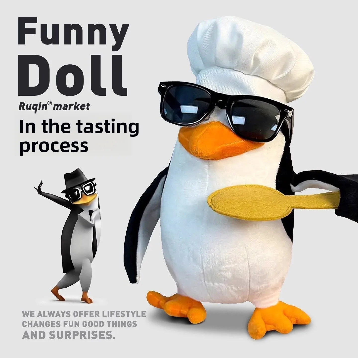 

Мягкая игрушка-пингвин Ele Penguin Doll Abstract Exprion, подарок на день рождения для девочек, забавная мягкая игрушка из плюшевого материала