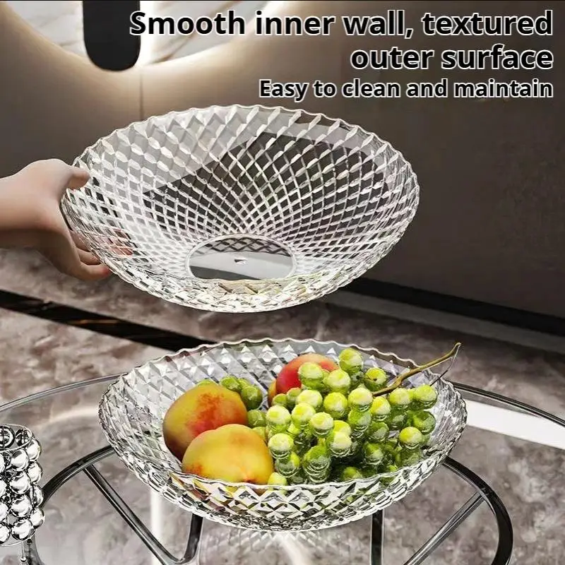 Exquisite Flower Shaped Transparent Fruit Plate Plastic Dessert Salad Tray Light Luxury Household Snack Plate