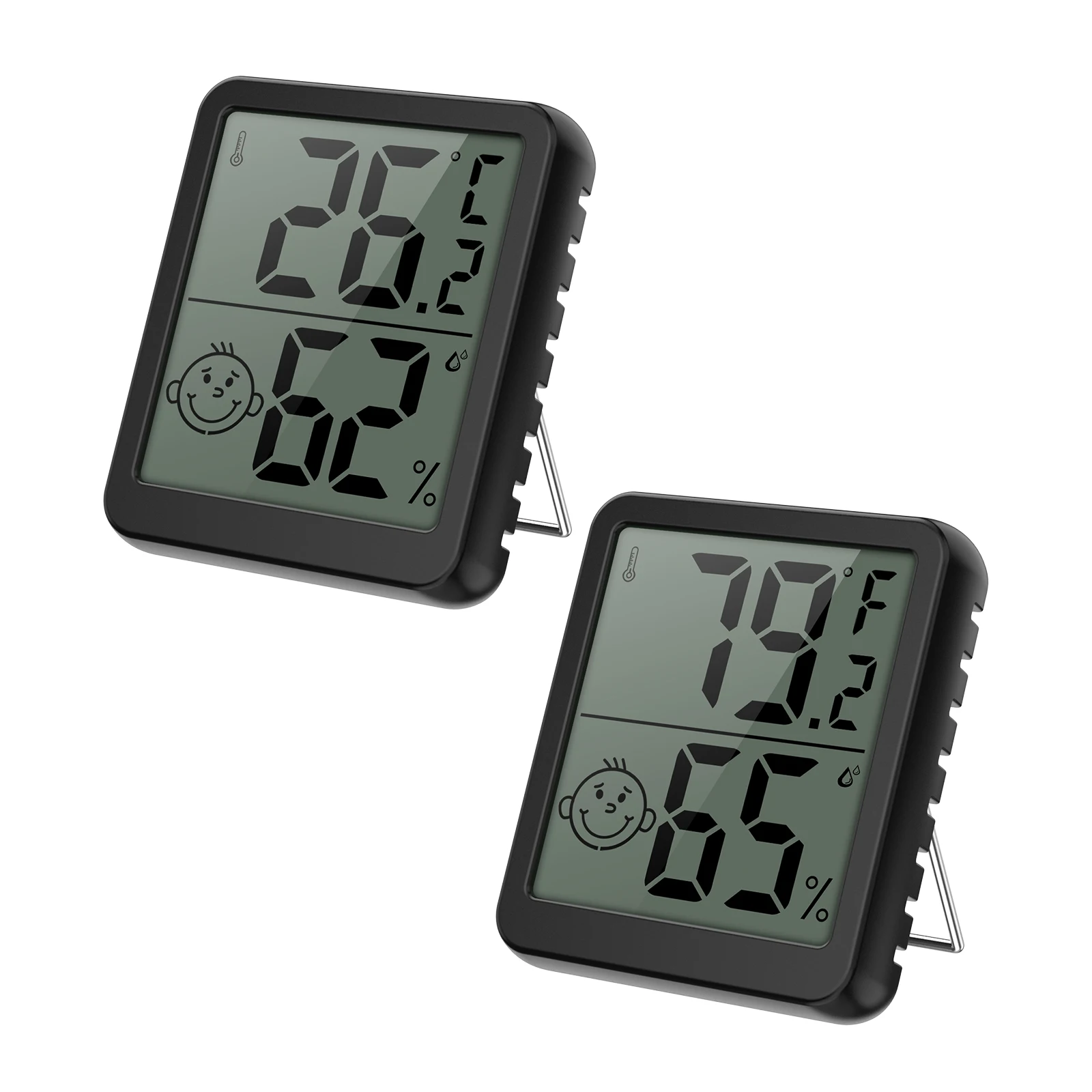 ORIA Digital Hygrometer Indoor Thermometer 2PCS Accurate Humidity Gauge Mini Temperature Meter for Greenhouse, Baby Room, Office