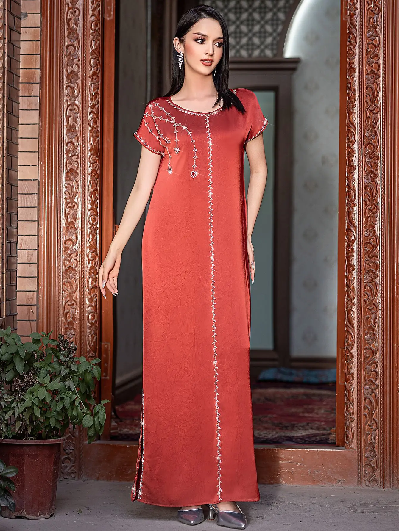 

Eid Djellaba Diamonds Abaya Dubai Luxury Kaftan Ramadan Women Muslim Maxi Dress Turkey Caftan Marocain Femme Robe Islam Vestidos