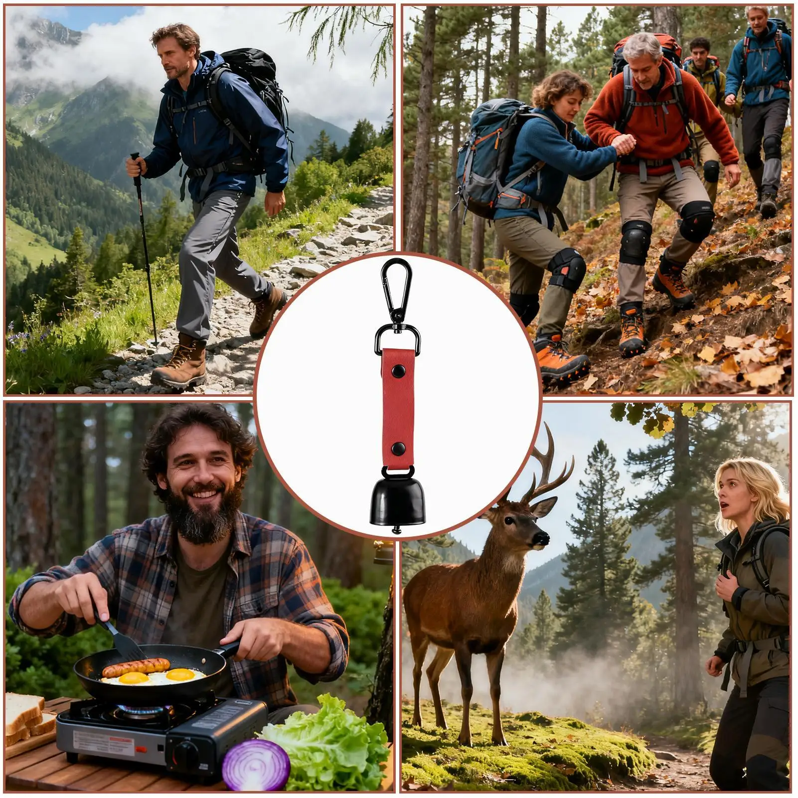 

1PCS Loud Bear Bell with Emergency Whistle Set with Magnetic Silencers Bear Repelling Bell Hanging Bear Bell for Bear Deterrents
