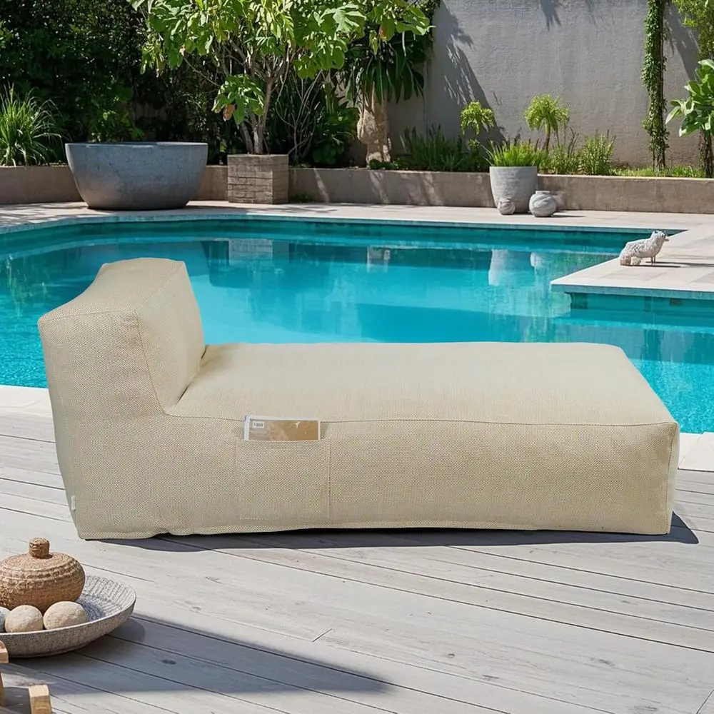 Outdoor Bean Bag Bed Lounger Chair for Pool, Comfy Foam Lazy Patio Sofa Furniture, Water-Resistant Outside Couch, Outdoor Day Be