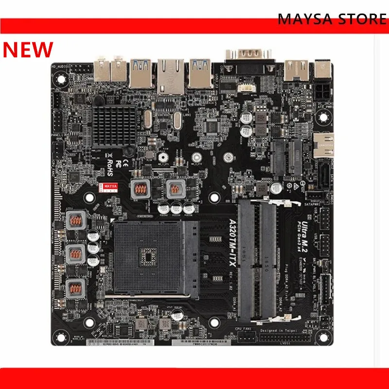 

Новая материнская плата A320 AM4 MINI-ITX ITX HTPC для ASRock A320TM-ITX board USB3.1 M.2 DDR4 HIME 100% протестирована Полная работа