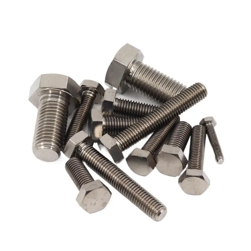 20-50Pcs/Lot Din933 Titanium External Hex Bolt  M8x10/15/20~120mm Hexagon Head Screws Bright Pure Titanium Alloy Outer GR2 Screw