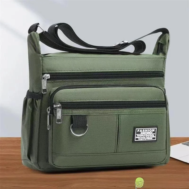 

New Men's Large Capacity Business Casual Crossbody Bag Waterproof Wear-resistant Multi-pocket Shoulder Bag for Doing Business