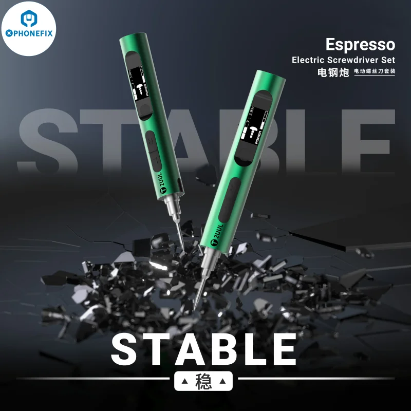 2UUL SD11 Espresso Electric Screwdriver Type-C Charging 5 Speed S2 Bits Adjustable Torque Screwdriver for Mobile Phone Teardown