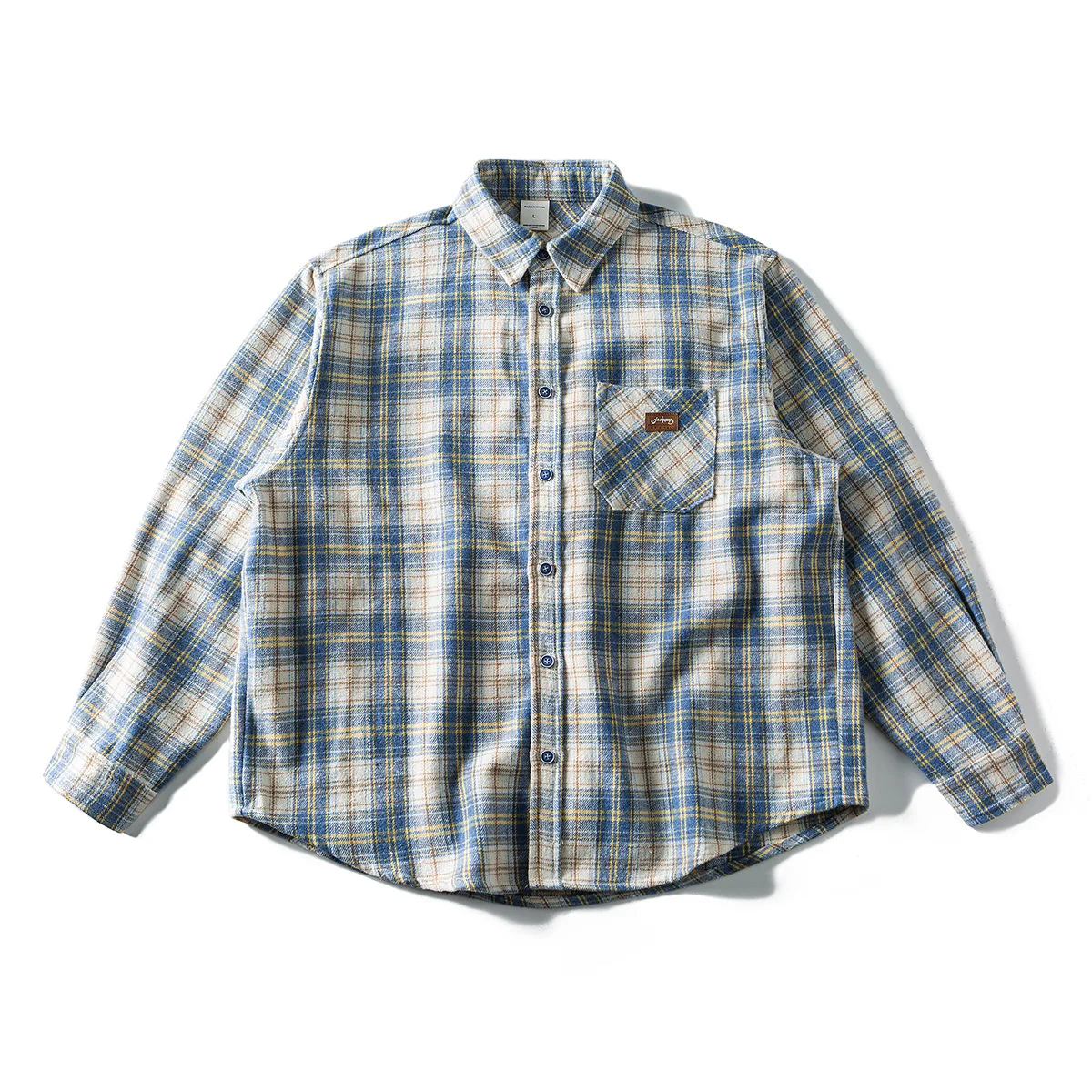 Vintage Fashion Plaid Shirt Men Japanese Streetwear Cityboy Loose Casual Long Sleeve Oversize Fashion Shirts Coat Tops Jacket