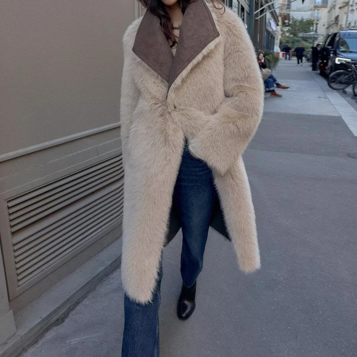 معطف نسائي من الفرو الاصطناعي على الوجهين من Z Ele Faionable لخريف 2025 وصل حديثًا 638278 #2