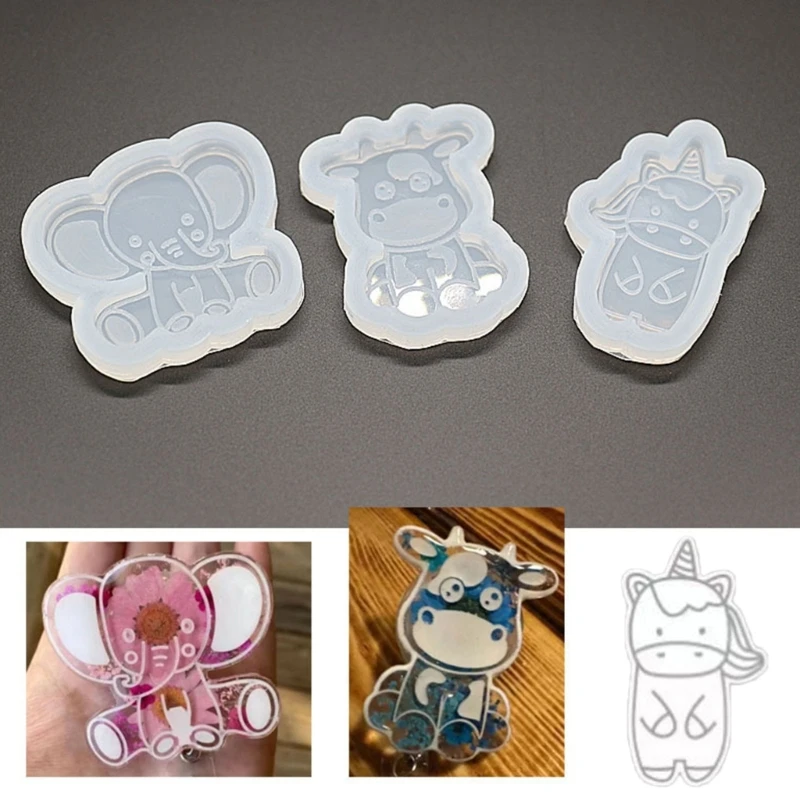 Siliconen op bovenste telefoonaansluiting schimmel olifant badge reel hars schimmel epoxy sieraden schimmel sleutelhanger