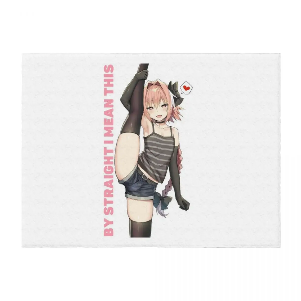 

Astolfo Leg Stretch Straight Boi Femboy Trap Sissy Throw Blanket for winter Bed linens Picnic bed plaid Blankets