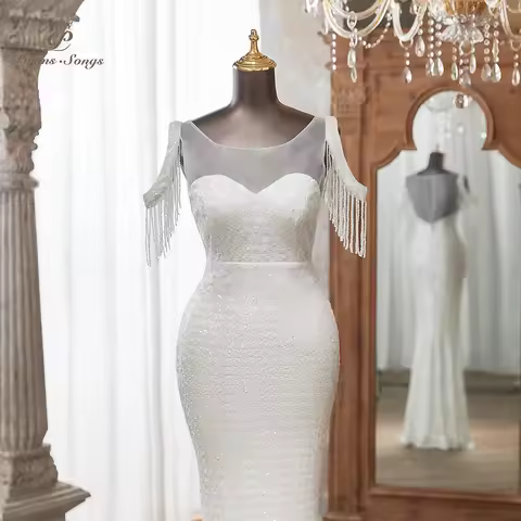 Customized Elegant Evening dress Sleeves Sheer Mesh Floor-Length Formal Dress vestidos de fiestas elegantes muje Dresses gala