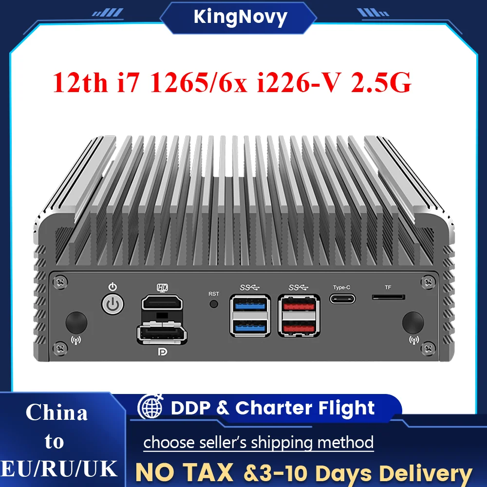 Mini PC 12th Gen Intel Core  i7 1265U i5 1235U Alder Lake 2.5G Soft Router 6xIntel i226-V Fanless Firewall Appliance Proxmox