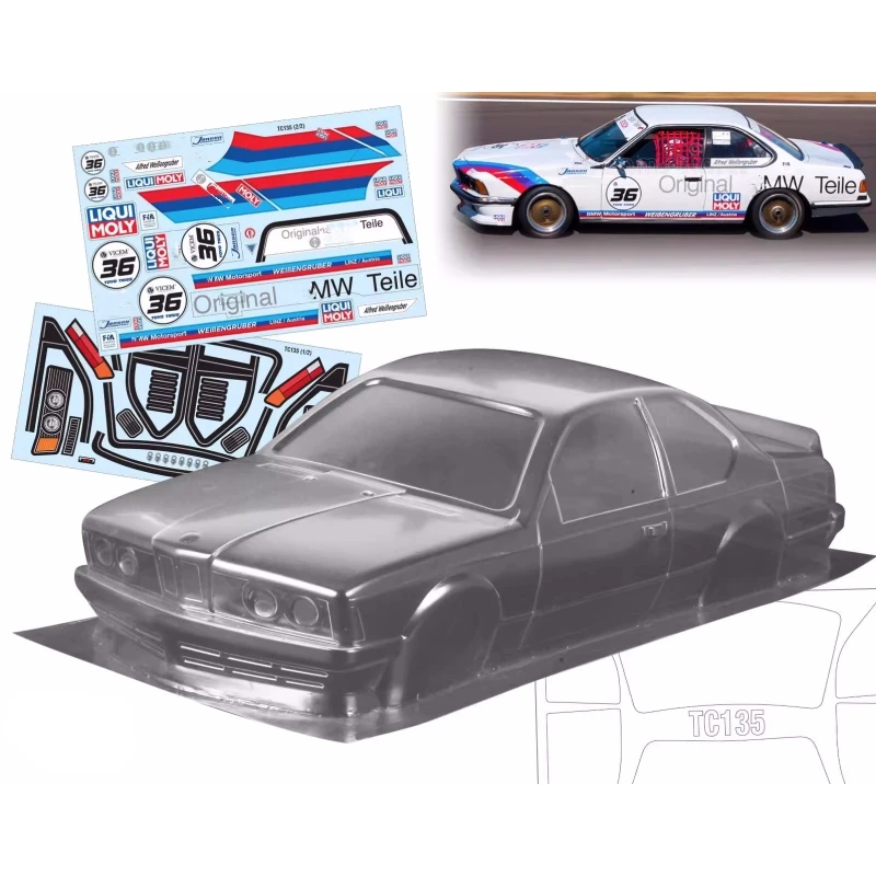 1/10 BMMW 635 CSI 1968 Rc Rally Car Shell/Clear Body for Rc Drift Toys Kyosho/Hsp/3R Racing/Tamiya Chassis 258mm