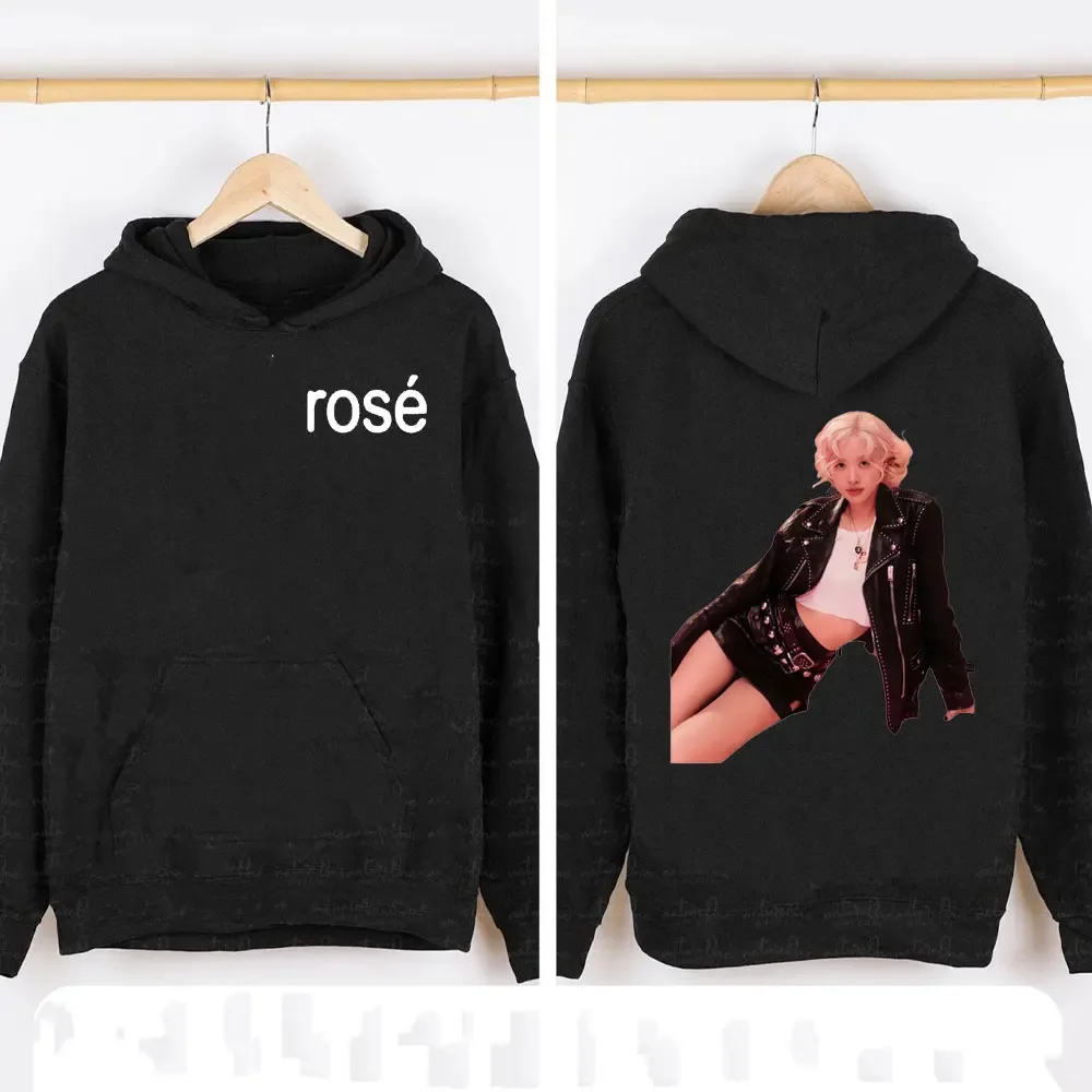 Lisa Rose Jisoo Jennie Fashion Long Sleeve Kpop Girls Hoody Korean Pop Music Kpop Hoodies Streetwear Y2k Clothes Pink Hoodie Fan