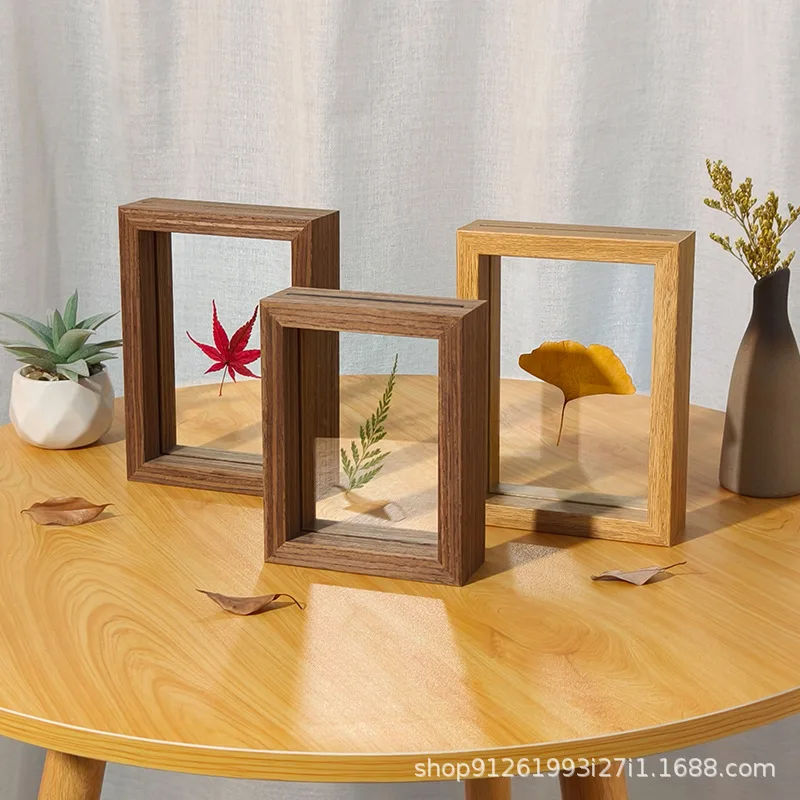 

Creative photo frame,home decoration,double-sided transparent glass photo frame,suitable for plant,leaves and paper-cut handmade