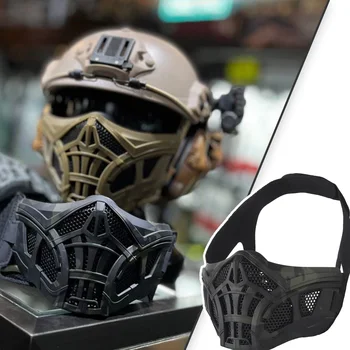 Tactical Airsoft Mask Protective Half-Face Breathable Mesh Silicone Scorpion Mask for Outdoor Hunting War Games Movie Props