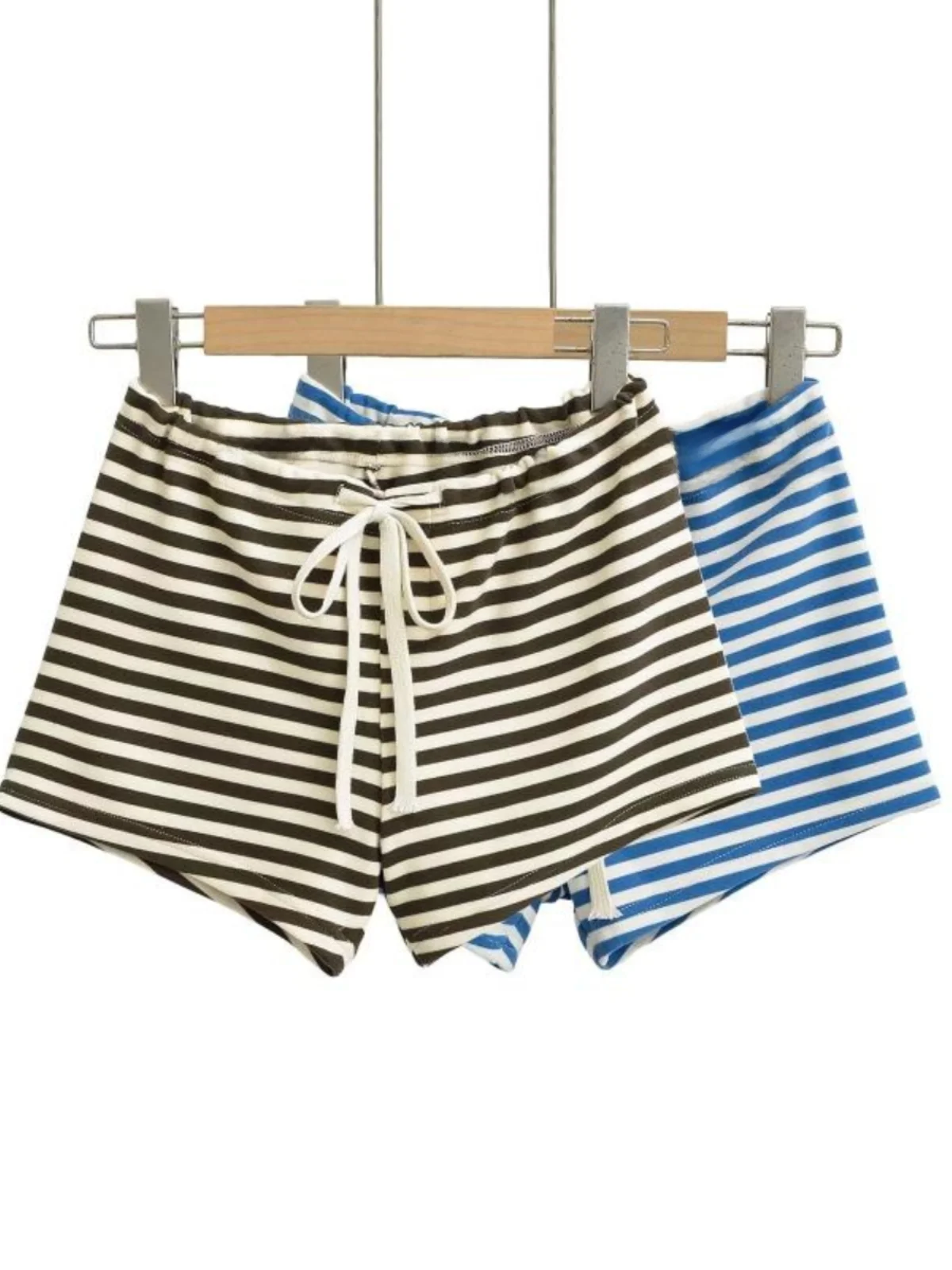 Bequeme American Hot Girl Sle Low Waist Dstring Gestreifte Orts Home Casual Abnehmen Trendy Oberschenkel Hohe Hosen